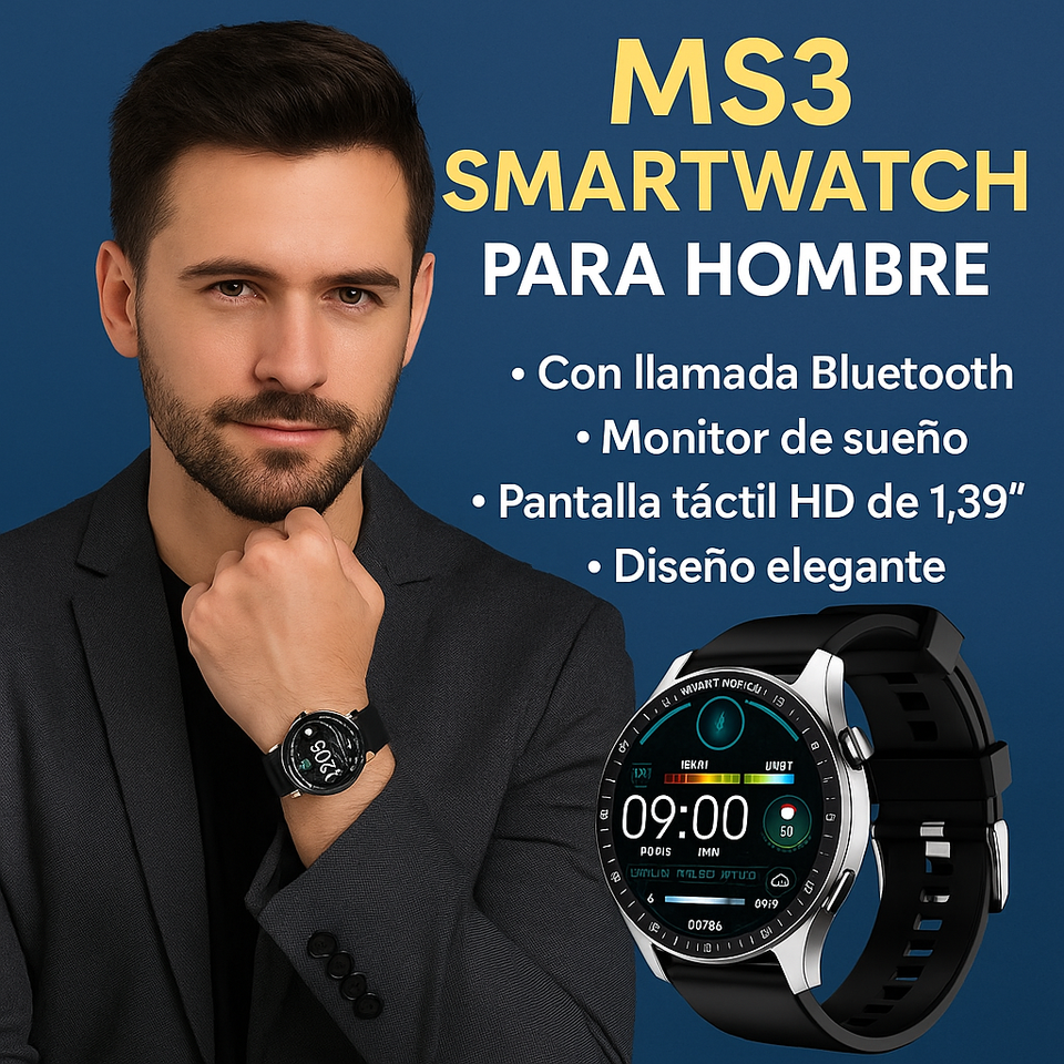 ⌚ MS3 SMARTWATCH - TECNOLOGÍA Y ESTILO PARA HOMBRES